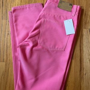 Helmut Lang Pink Masculine High Straight Leg Denim Jeans Sz 29 RP$380
